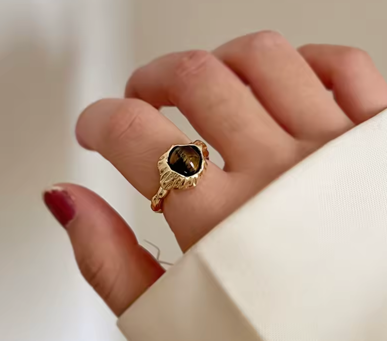 Retro Tiger’s Eye Stone Ring