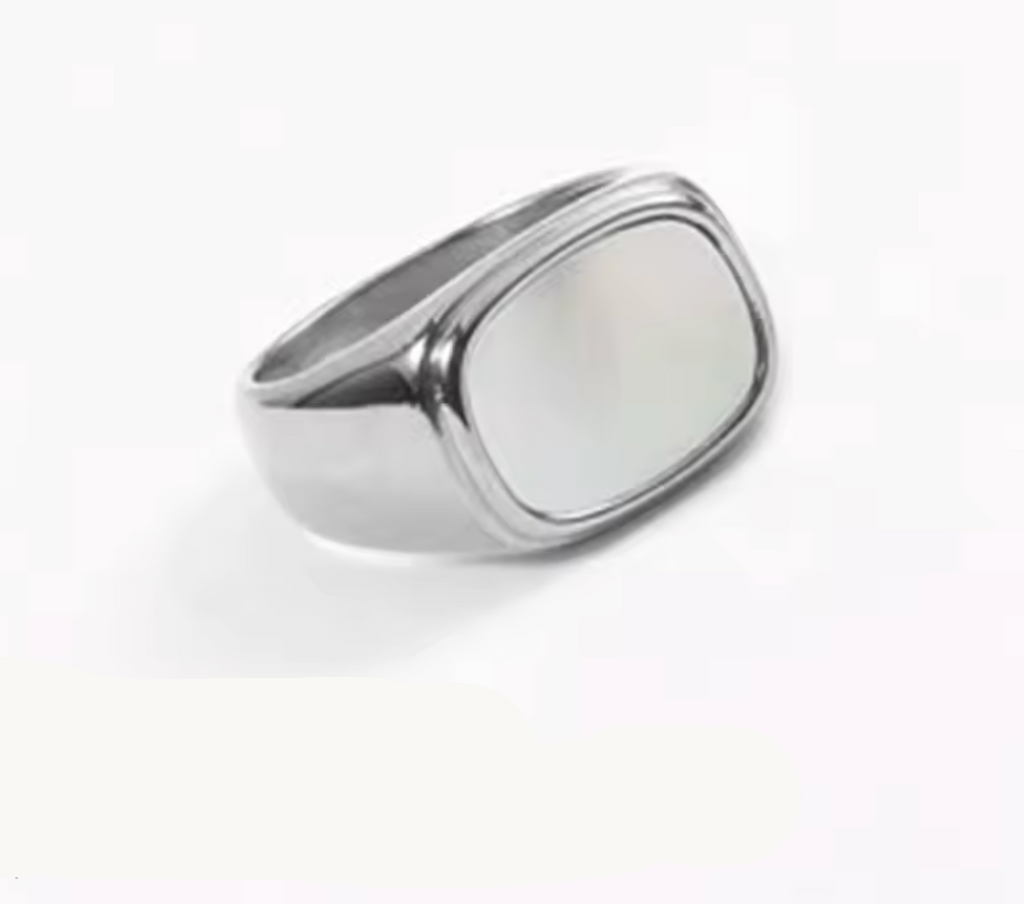 Vintage Chunky Square Shell Ring