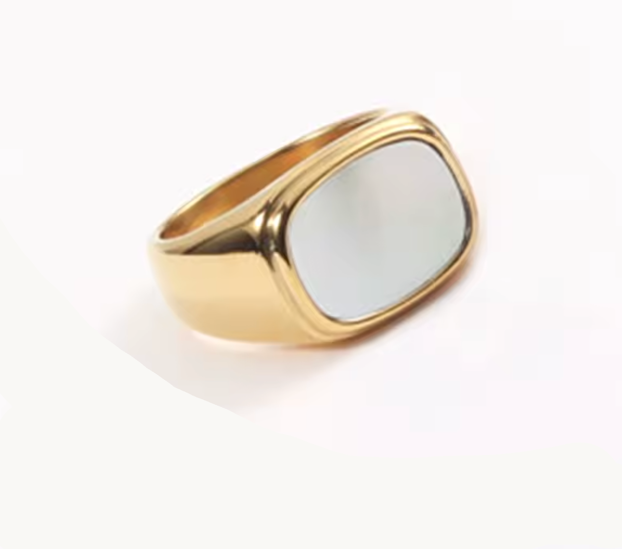 Vintage Chunky Square Shell Ring
