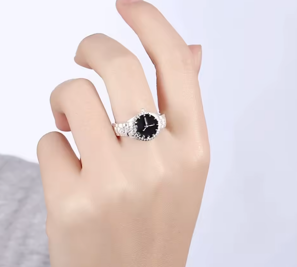 925 Sterling Silver Crystal Watch-Style Ring