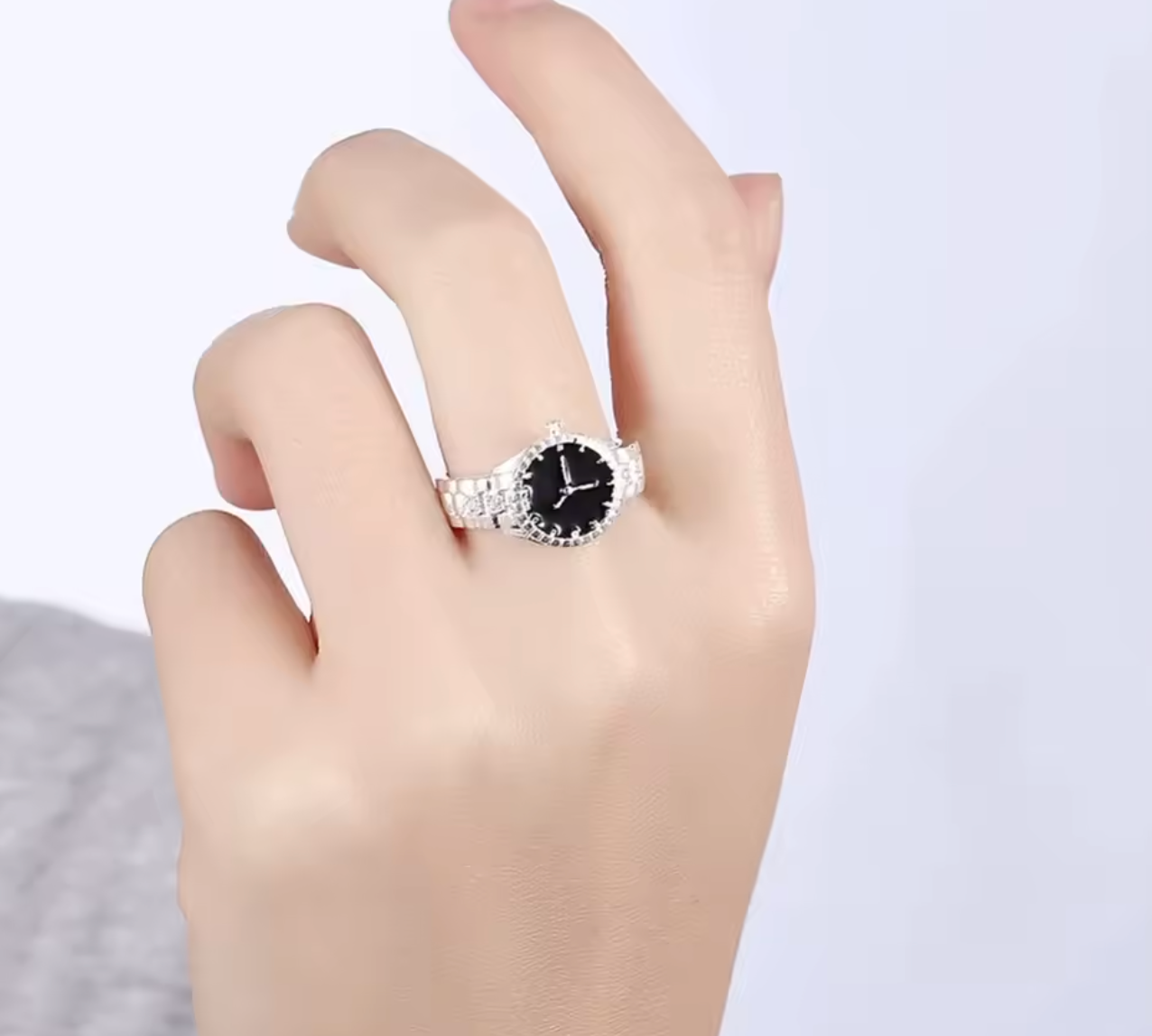 925 Sterling Silver Crystal Watch-Style Ring